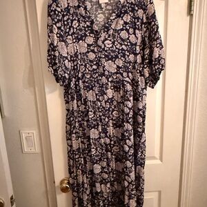 Knox Rose Navy Floral Long Sleeve Dress